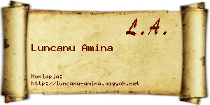 Luncanu Amina névjegykártya